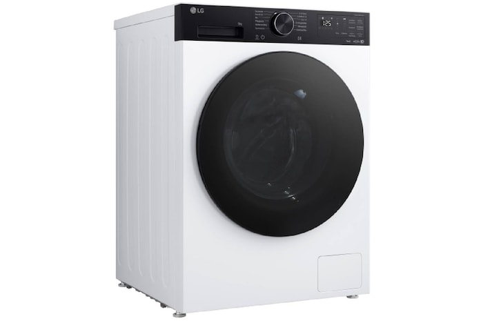 LG Waschmaschine Weiß mit schwarzem Panel (EEK A, 9 kg, 1.400 U./Min.) mit AI DD® & TurboWash®360° | F4WX709YP, F4WX709YP