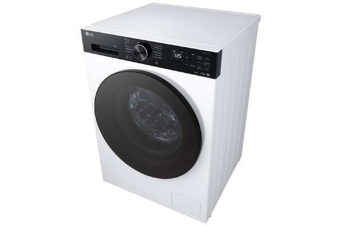 LG Waschmaschine Weiß mit schwarzem Panel (EEK A, 9 kg, 1.400 U./Min.) mit AI DD® & TurboWash®360° | F4WX709YP, F4WX709YP