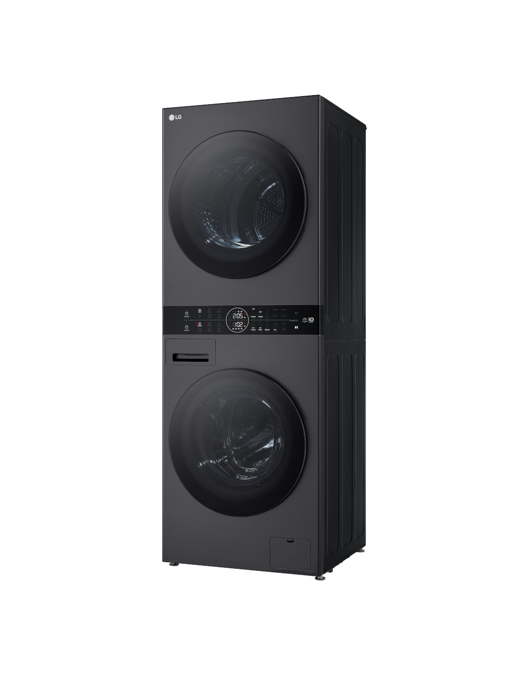 LG WashTower Matte Black (Waschmaschine: EEK A, 10kg, 1350 U./Min.; Trockner: EEK C, 10kg) Waschmaschine & Trockner in einem Gerät I WT1210MMF, WT1210MMF