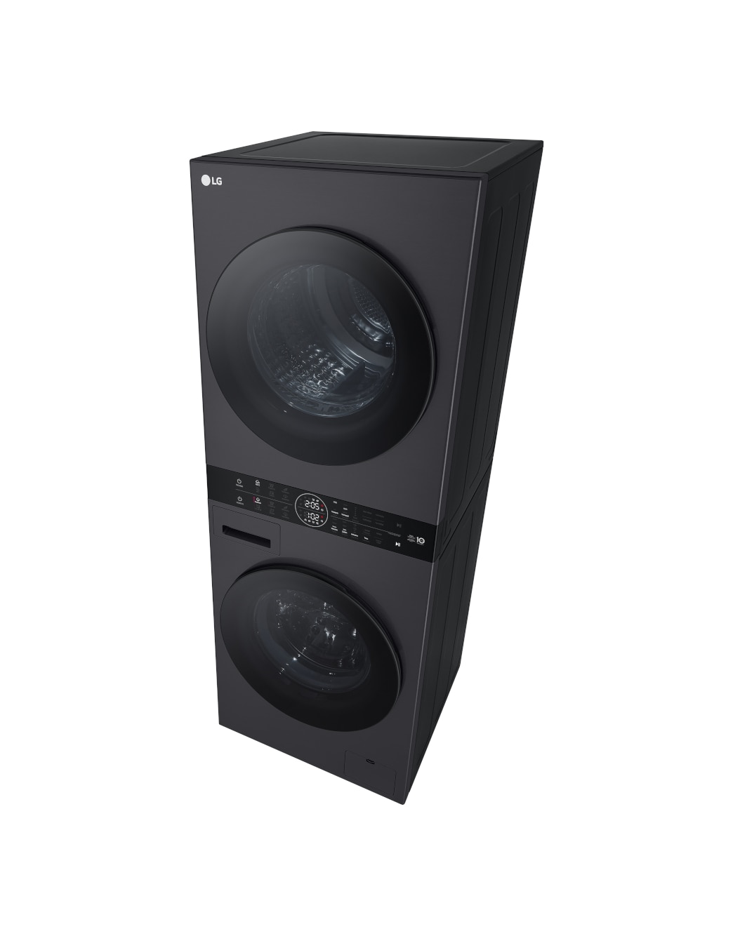LG WashTower Matte Black (Waschmaschine: EEK A, 10kg, 1350 U./Min.; Trockner: EEK C, 10kg) Waschmaschine & Trockner in einem Gerät I WT1210MMF, WT1210MMF