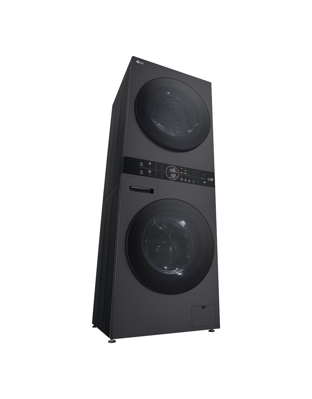 LG WashTower Matte Black (Waschmaschine: EEK A, 10kg, 1350 U./Min.; Trockner: EEK C, 10kg) Waschmaschine & Trockner in einem Gerät I WT1210MMF, WT1210MMF