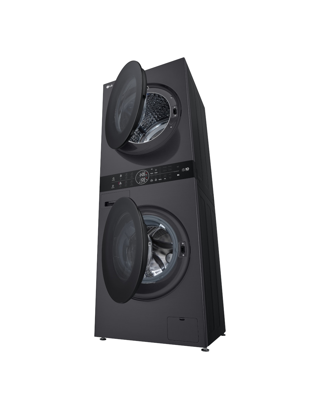 LG WashTower Matte Black (Waschmaschine: EEK A, 10kg, 1350 U./Min.; Trockner: EEK C, 10kg) Waschmaschine & Trockner in einem Gerät I WT1210MMF, WT1210MMF