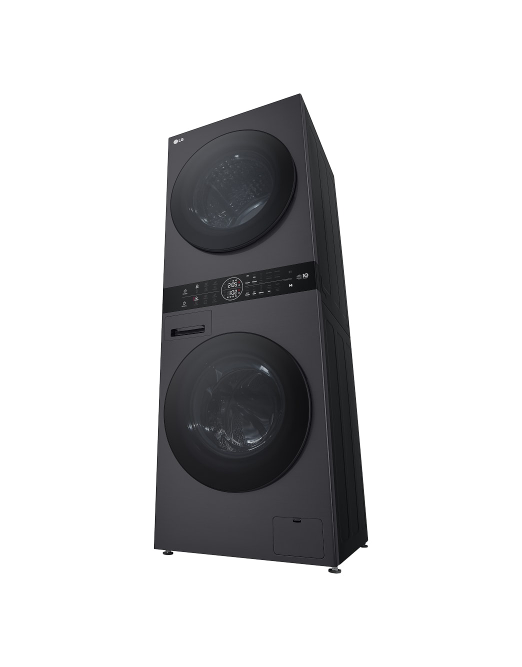 LG WashTower Matte Black (Waschmaschine: EEK A, 10kg, 1350 U./Min.; Trockner: EEK C, 10kg) Waschmaschine & Trockner in einem Gerät I WT1210MMF, WT1210MMF