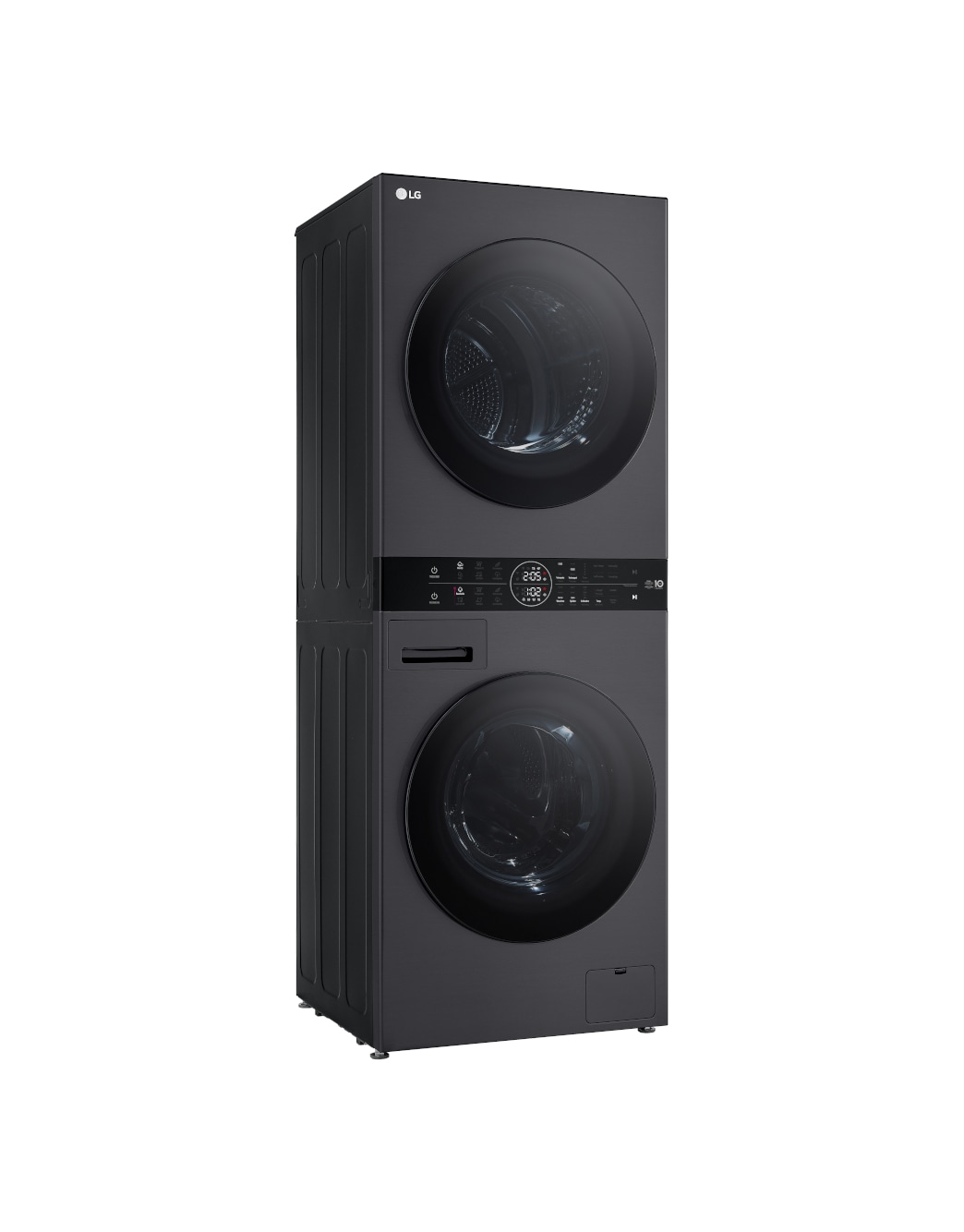 LG WashTower Matte Black (Waschmaschine: EEK A, 10kg, 1350 U./Min.; Trockner: EEK C, 10kg) Waschmaschine & Trockner in einem Gerät I WT1210MMF, WT1210MMF
