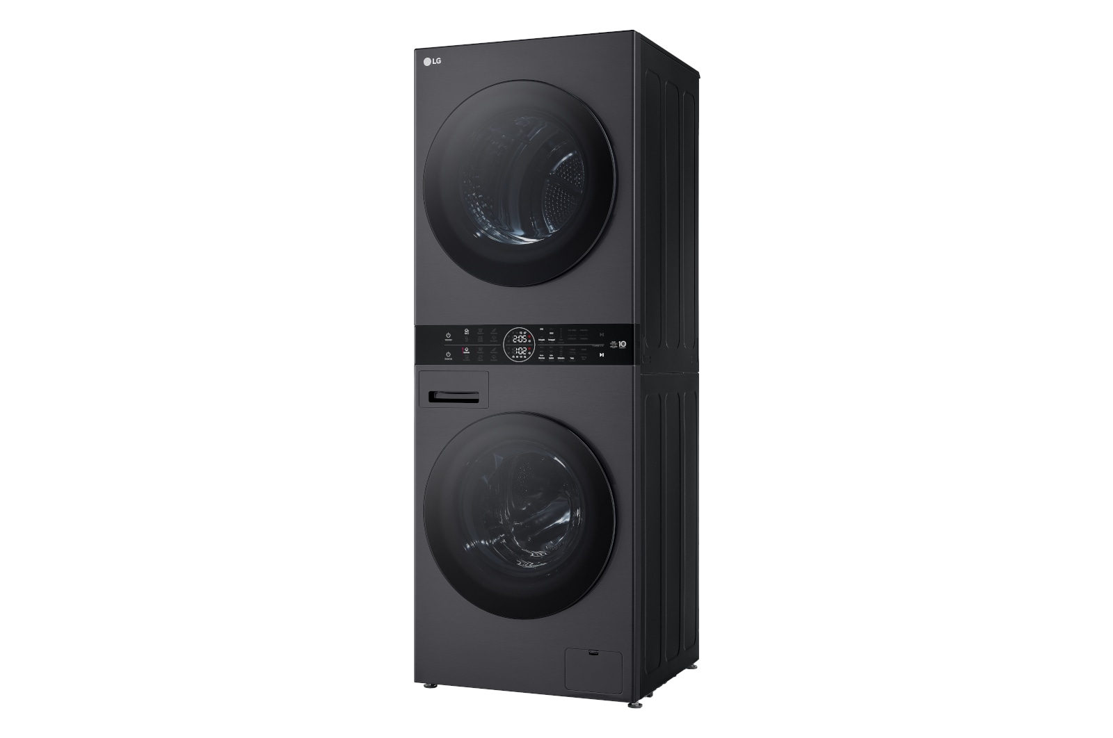 LG WashTower Matte Black (Waschmaschine: EEK A, 10kg, 1350 U./Min.; Trockner: EEK C, 10kg) Waschmaschine & Trockner in einem Gerät I WT1210MMF, WT1210MMF