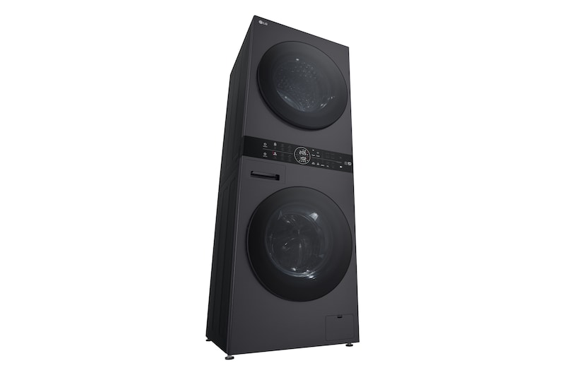 LG WashTower Matte Black (Waschmaschine: EEK A, 10kg, 1350 U./Min.; Trockner: EEK C, 10kg) Waschmaschine & Trockner in einem Gerät I WT1210MMF, WT1210MMF