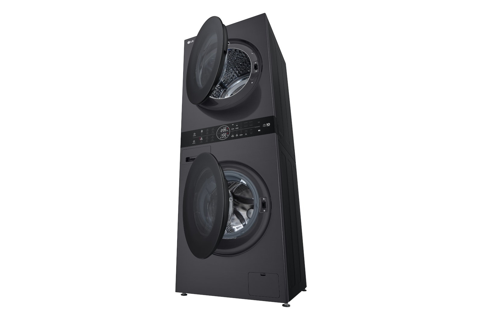 LG WashTower Matte Black (Waschmaschine: EEK A, 10kg, 1350 U./Min.; Trockner: EEK C, 10kg) Waschmaschine & Trockner in einem Gerät I WT1210MMF, WT1210MMF