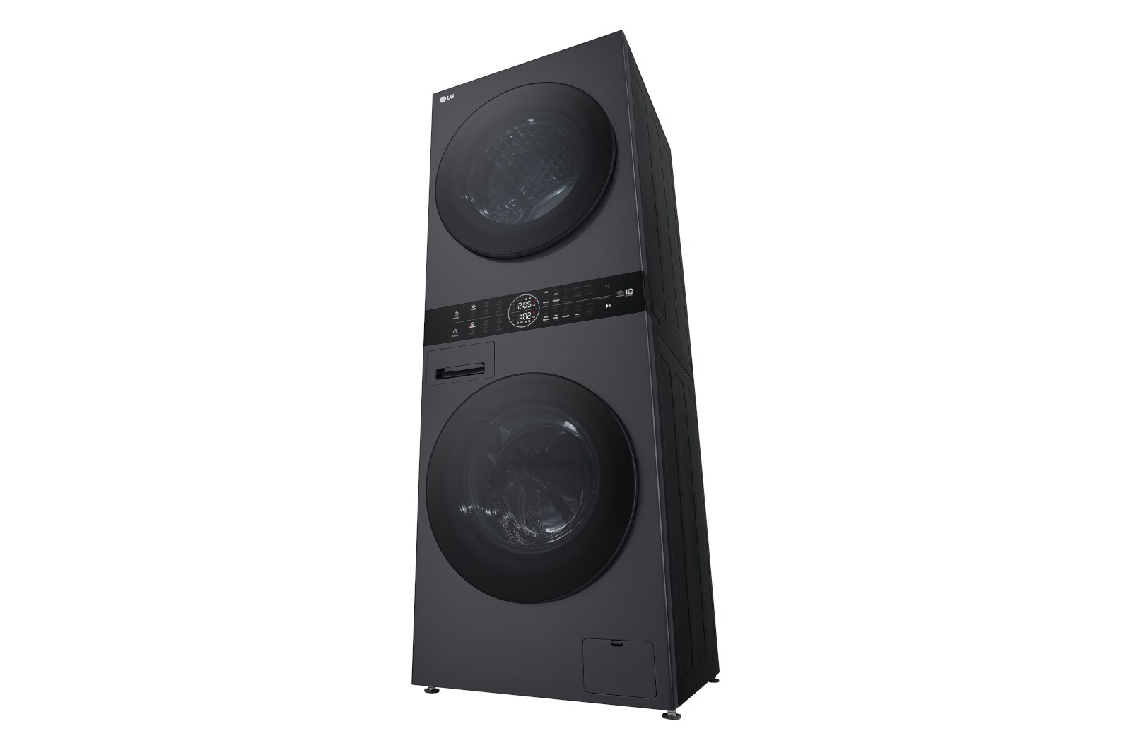 LG WashTower Matte Black (Waschmaschine: EEK A, 10kg, 1350 U./Min.; Trockner: EEK C, 10kg) Waschmaschine & Trockner in einem Gerät I WT1210MMF, WT1210MMF