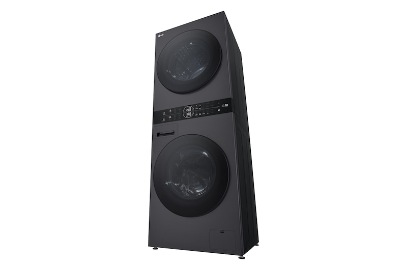 LG WashTower Matte Black (Waschmaschine: EEK A, 10kg, 1350 U./Min.; Trockner: EEK C, 10kg) Waschmaschine & Trockner in einem Gerät I WT1210MMF, WT1210MMF