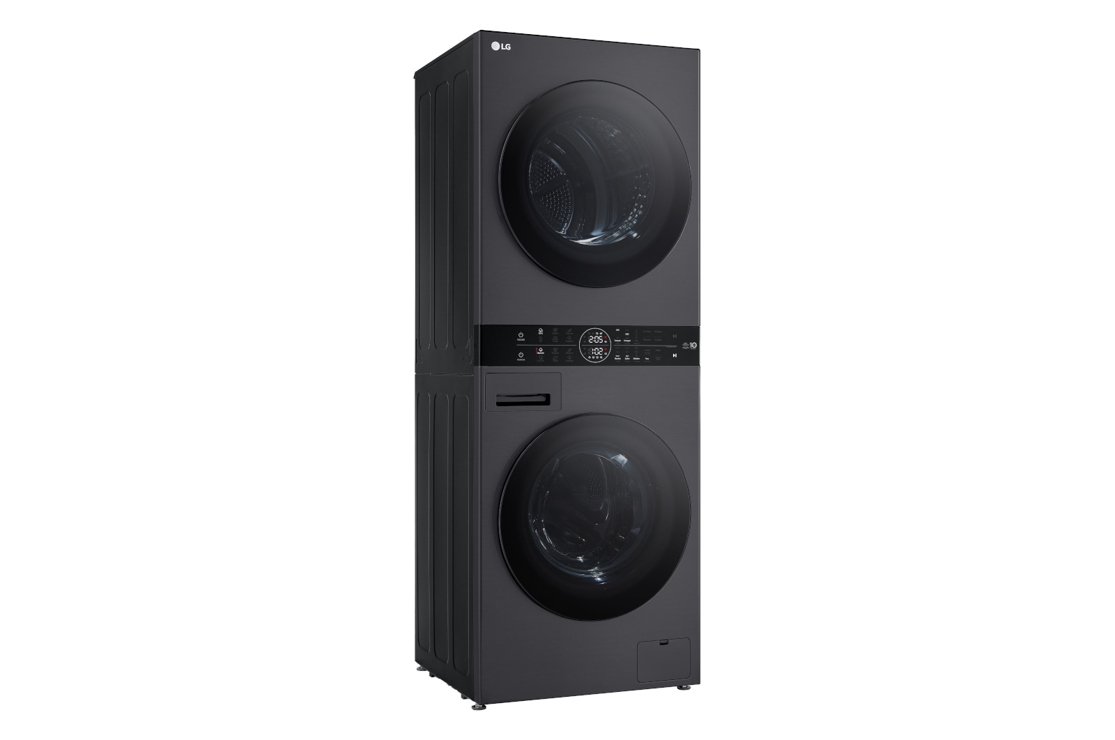 LG WashTower Matte Black (Waschmaschine: EEK A, 10kg, 1350 U./Min.; Trockner: EEK C, 10kg) Waschmaschine & Trockner in einem Gerät I WT1210MMF, WT1210MMF