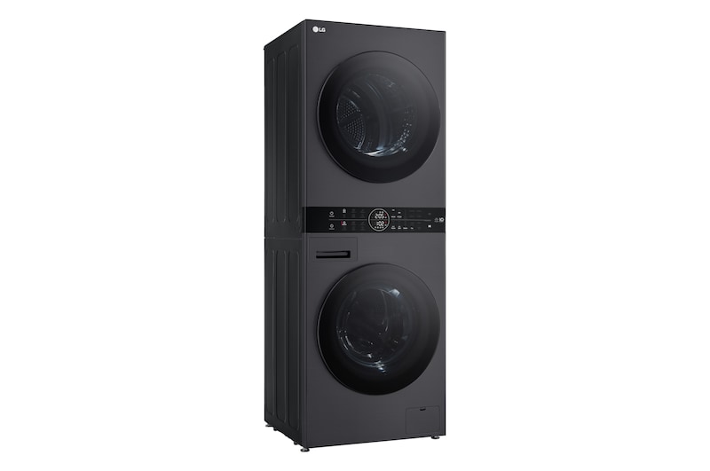LG WashTower Matte Black (Waschmaschine: EEK A, 10kg, 1350 U./Min.; Trockner: EEK C, 10kg) Waschmaschine & Trockner in einem Gerät I WT1210MMF, WT1210MMF
