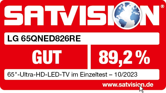 Satvision Testsiegel 65QNED826RE