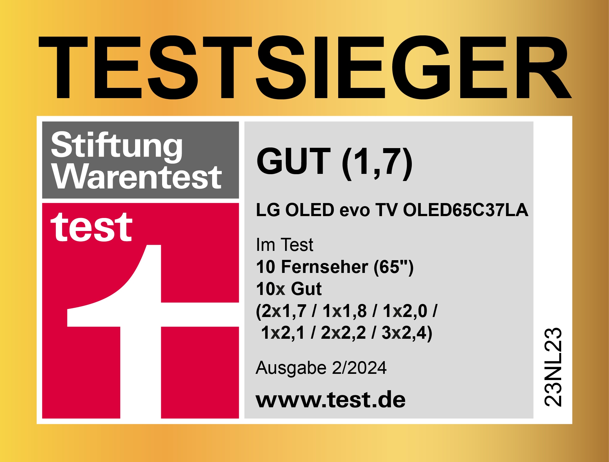 Stiftung Warentest OLED55C37LA