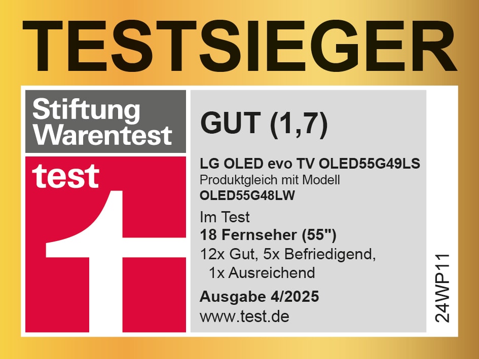 Stiftung Warentest OLED G4 Serie
