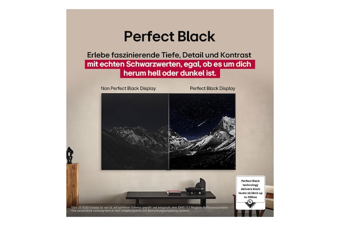 Nächtliches Lagerfeuer inmitten der Natur. In der Ferne sind ein Wald und ein See zu sehen. Der Abendhimmel ist mit Sternen übersät. Die Szene ist in zwei Hälften geteilt. Auf der einen Seite zeigt sie die beeindruckende Brillanz vom Brightness Booster. Auf der anderen Seite ist es dunkler und grauer.