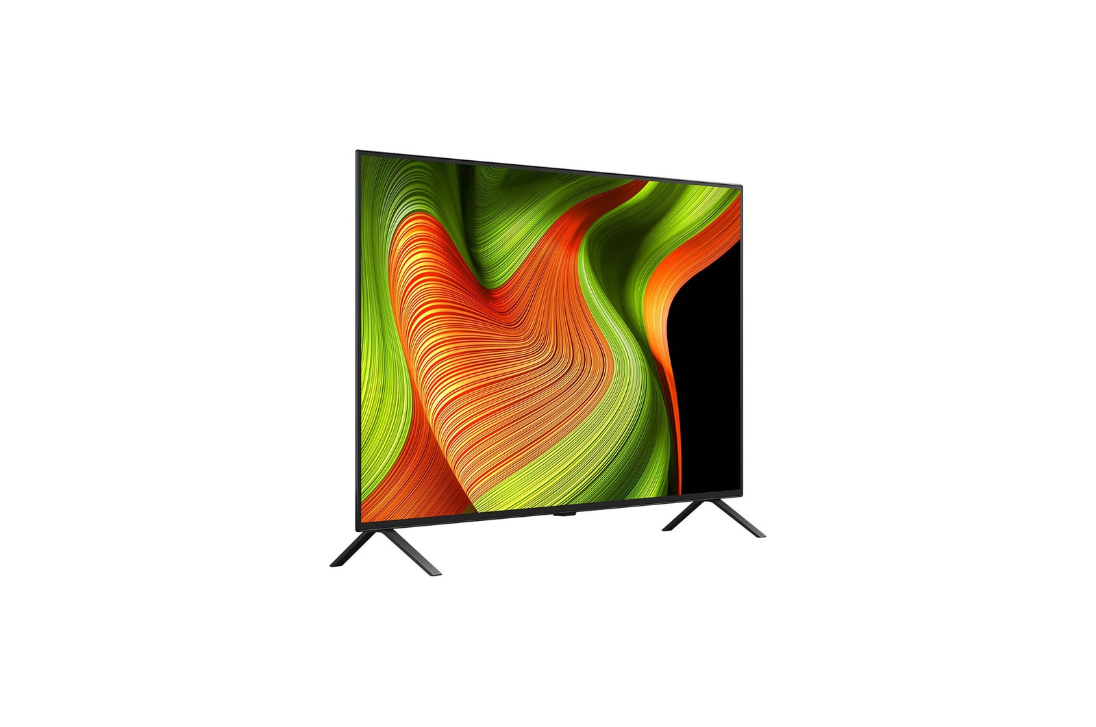 Leicht seitliche Ansicht des LG OLED AI B5 4K Smart TV.