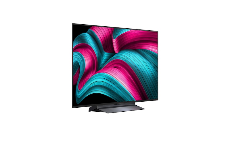 Slightly angled view of LG OLED evo AI C5 4K Smart TV.
