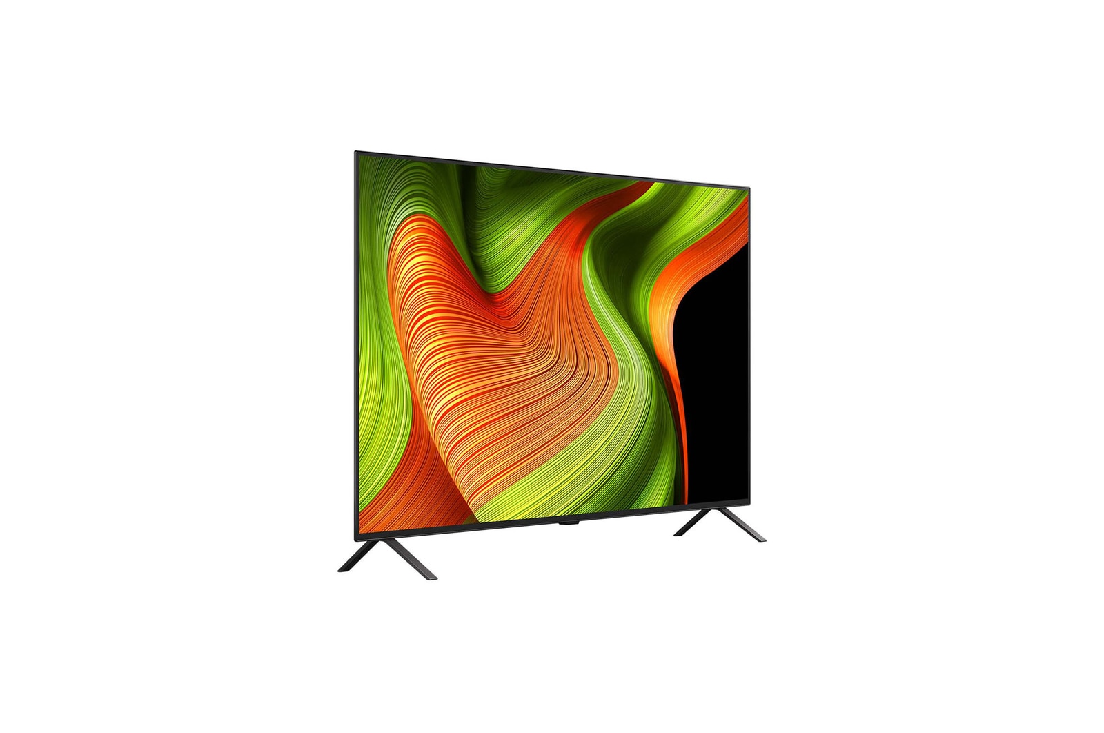Leicht seitliche Ansicht des LG OLED AI B5 4K Smart TV.