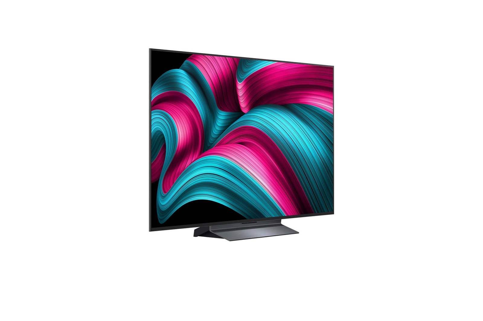 Slightly angled view of LG OLED evo AI C5 4K Smart TV.