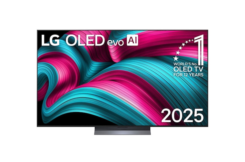 Frontansicht des 65 Zoll LG OLED evo AI C5 4K Smart TV OLED65C57LA