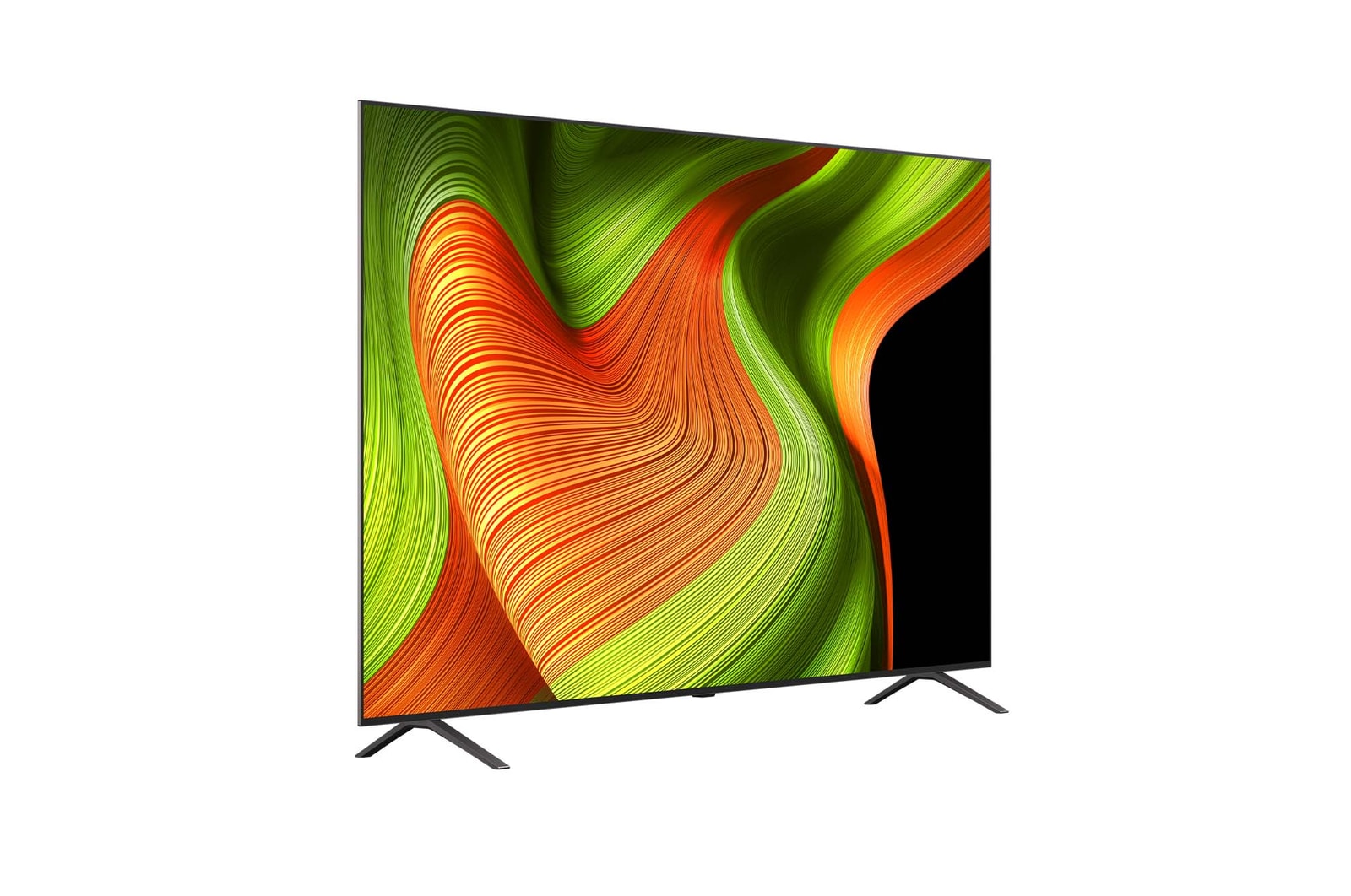 Leicht seitliche Ansicht des LG OLED AI B5 4K Smart TV.
