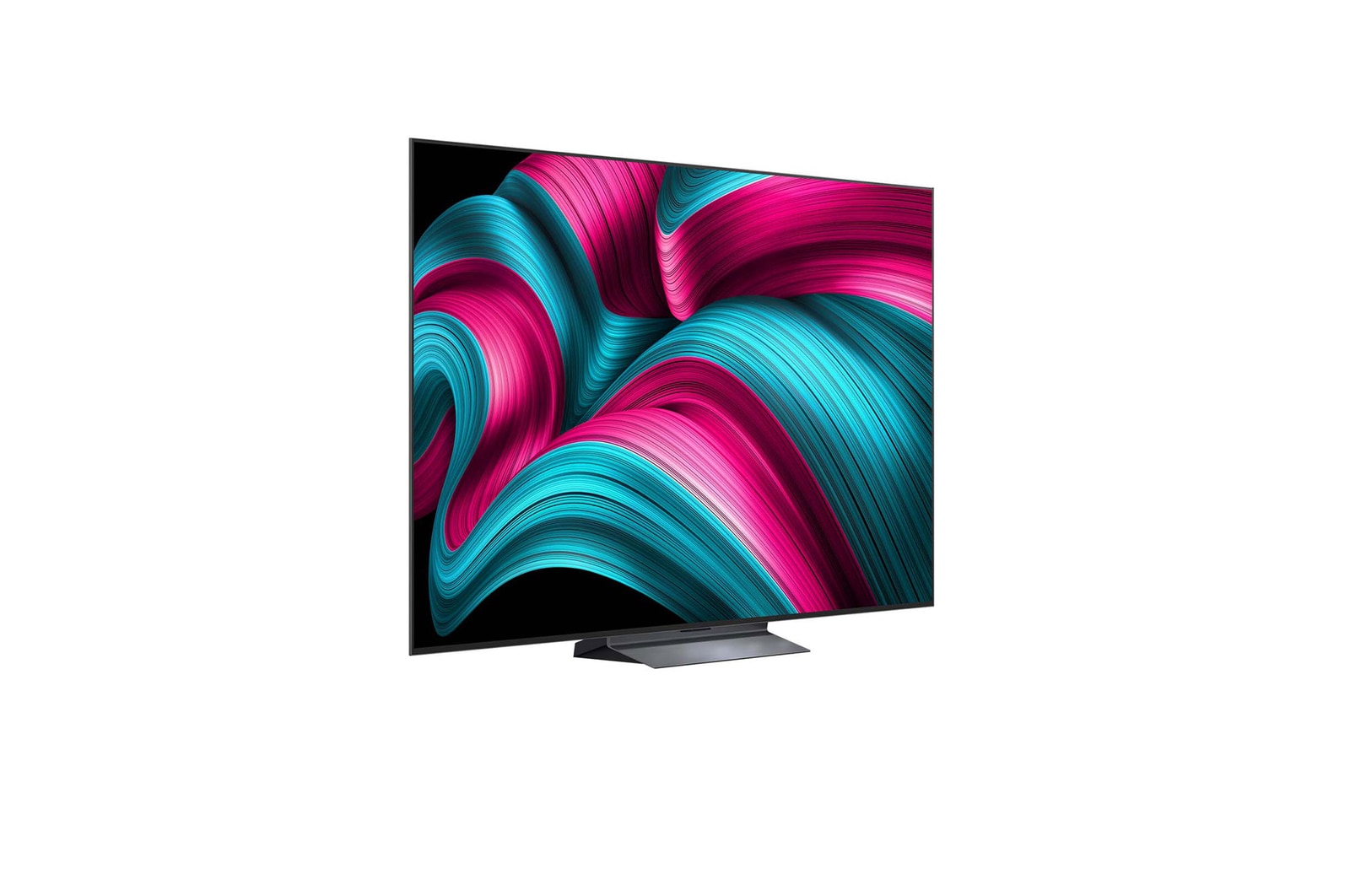 Slightly angled view of LG OLED evo AI C5 4K Smart TV.
