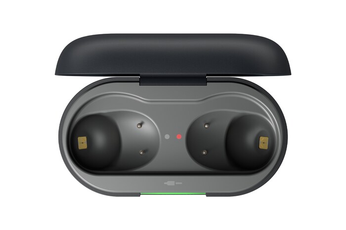 Geöffnetes leers Etui Draufsicht