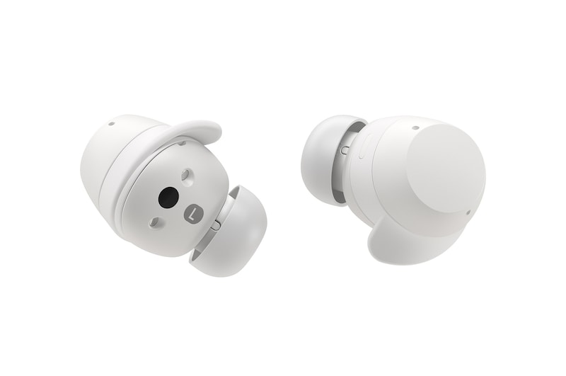 LG xboom Buds by will.i.am | Bluetooth-Ohrhörer | xboom Signature Sound mit Graphen-Treiber, xboom Buds white