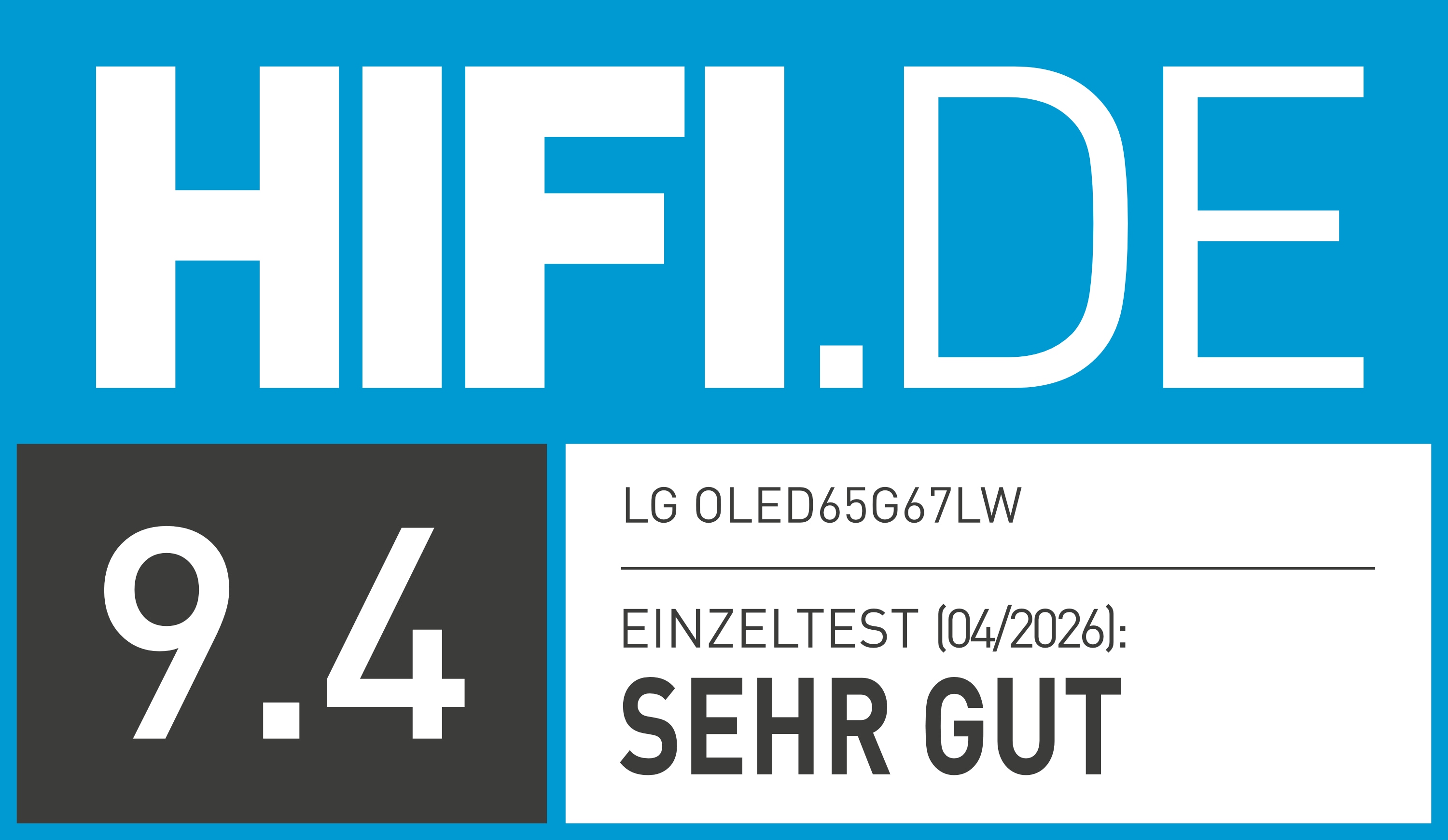 Hifi.de OLED G6 Award Testurteil "Sehr Gut"
