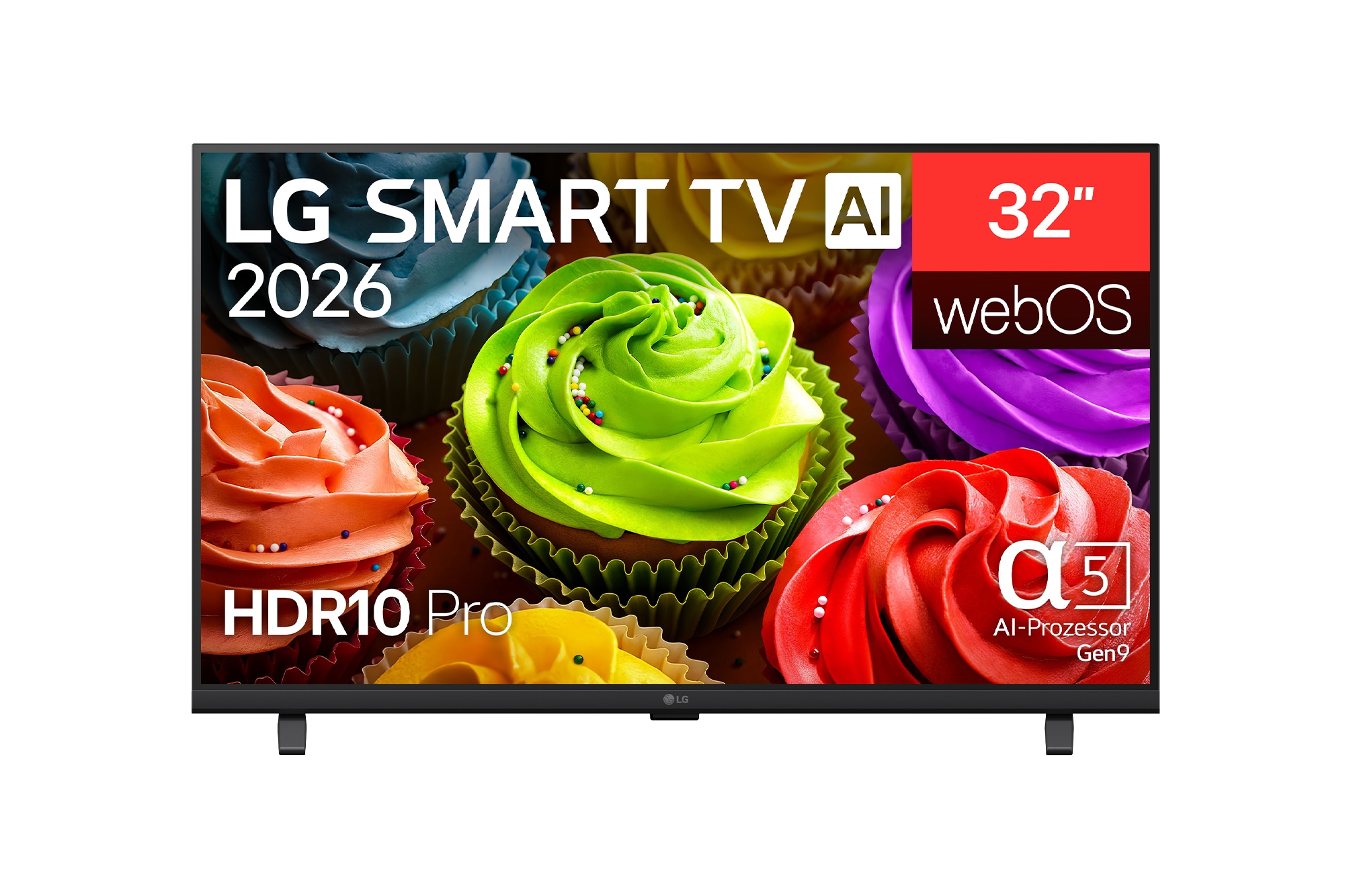 Vorderseite von 32-Zoll LG SMART TV AI LB65 FHD 2026 32LB650B6LA