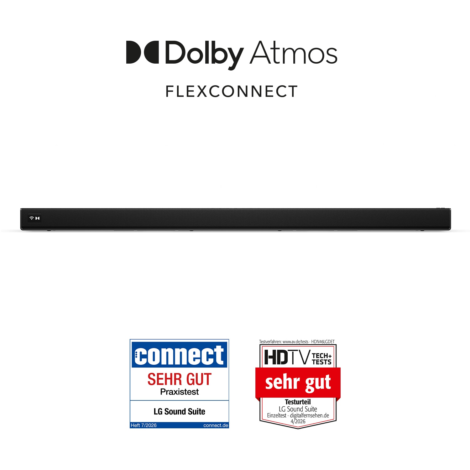 Vorderseite von LG Sound Suite H7 | All-in-One Soundbar | Dolby Atmos FlexConnect | Sound Follow H7