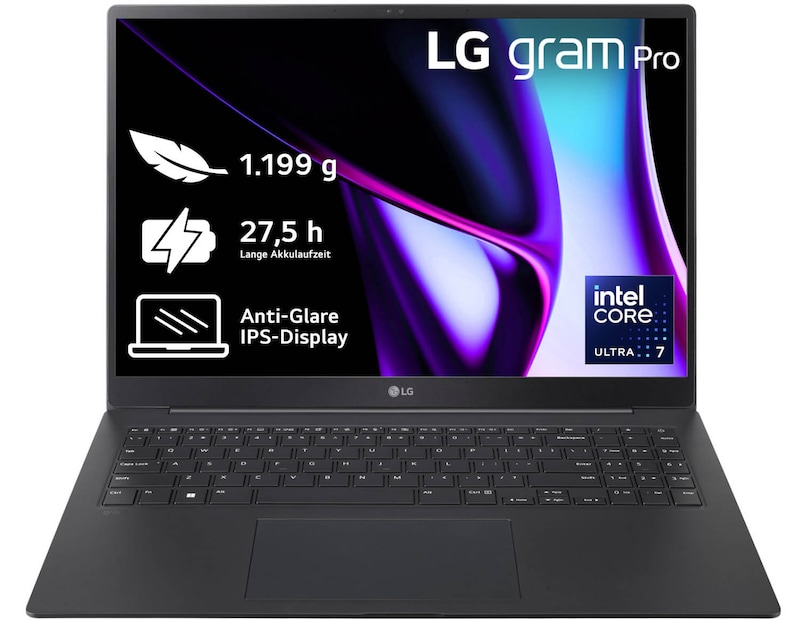 LG gram Pro 16 Zoll Windows Notebook | Intel® Core™ Ultra 7, 32GB RAM, 2TB SSD, Windows 11, 16:10 IPS-Display, 16Z90SP-G.AD7BG