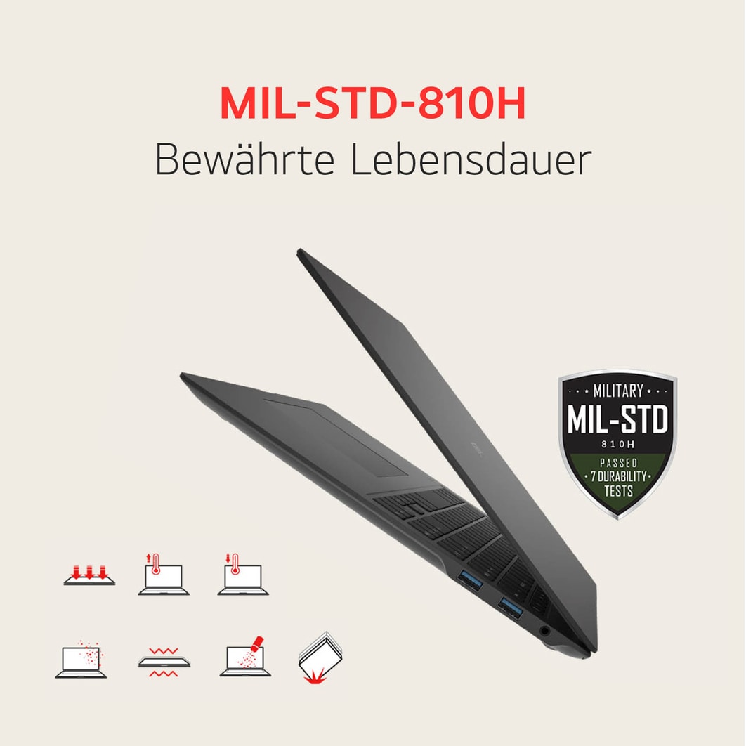 LG 17 Zoll Notebook mit Windows 11 Home | Intel® Core™ Ultra 7 Prozessor | 32 GB LPDDR5x RAM | 2 TB SSD | 77-WH-Akku | 17Z90SP-G.AD7BG, 17Z90SP-G.AD7BG