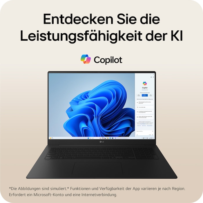 LG gram Pro 17 Zoll mit Windows 11 Home | Leichtes 32 GB RAM Intel® Core™ Ultra Prozessor Laptop | gram Dual AI | NVIDIA GeForce RTX 5050 | Copilot | LG gram Link | IPS-LCD-Display 16:10, 17Z90TR-E