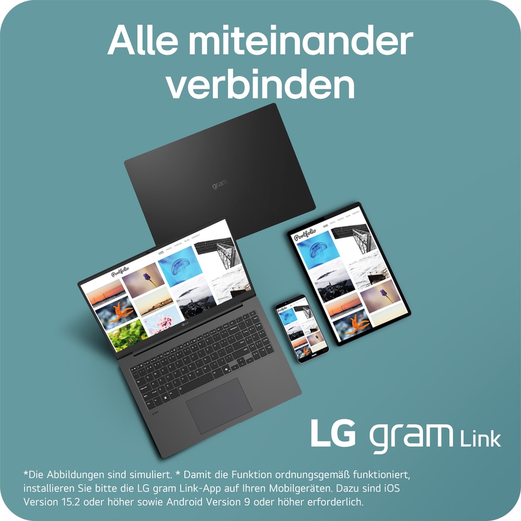 LG gram Pro 17 Zoll mit Windows 11 Home | Leichtes 32 GB RAM Intel® Core™ Ultra Prozessor Laptop | gram Dual AI | NVIDIA GeForce RTX 5050 | Copilot | LG gram Link | IPS-LCD-Display 16:10, 17Z90TR-E