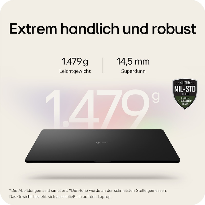 LG gram Pro 17 Zoll mit Windows 11 Home | Leichtes 32 GB RAM Intel® Core™ Ultra Prozessor Laptop | gram Dual AI | NVIDIA GeForce RTX 5050 | Copilot | LG gram Link | IPS-LCD-Display 16:10, 17Z90TR-E