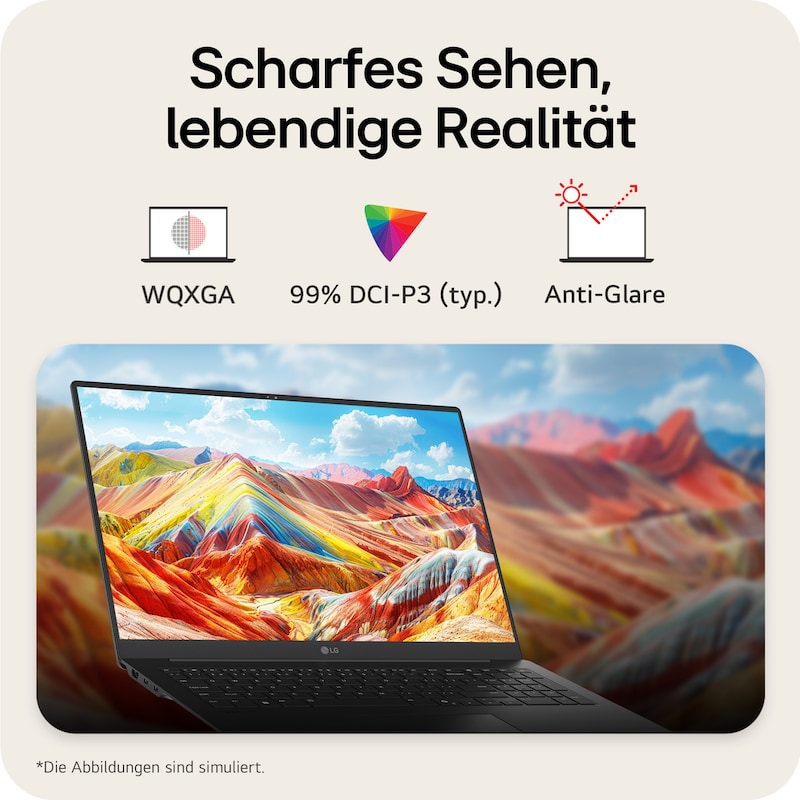 LG gram Pro 17 Zoll mit Windows 11 Home | Leichtes 32 GB RAM Intel® Core™ Ultra Prozessor Laptop | gram Dual AI | NVIDIA GeForce RTX 5050 | Copilot | LG gram Link | IPS-LCD-Display 16:10, 17Z90TR-E