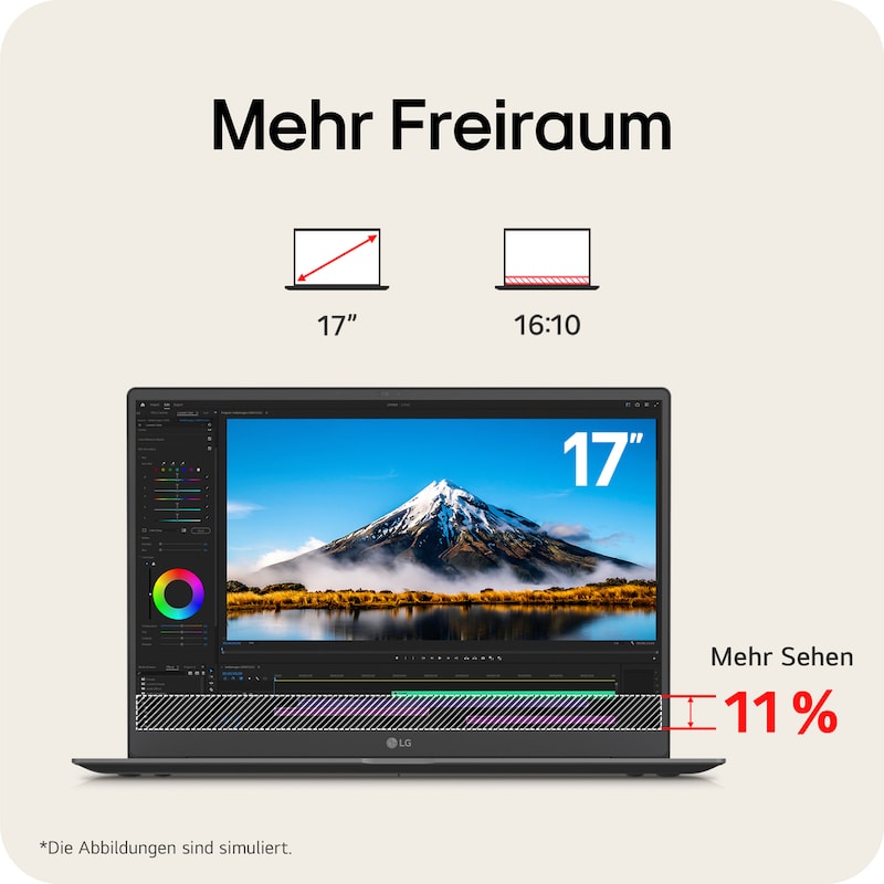 LG gram Pro 17 Zoll mit Windows 11 Home | Leichtes 32 GB RAM Intel® Core™ Ultra Prozessor Laptop | gram Dual AI | NVIDIA GeForce RTX 5050 | Copilot | LG gram Link | IPS-LCD-Display 16:10, 17Z90TR-E