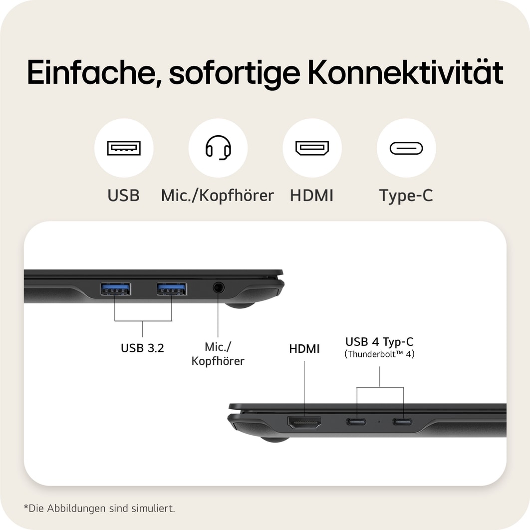 LG gram Pro 17 Zoll mit Windows 11 Home | Leichtes 32 GB RAM Intel® Core™ Ultra Prozessor Laptop | gram Dual AI | NVIDIA GeForce RTX 5050 | Copilot | LG gram Link | IPS-LCD-Display 16:10, 17Z90TR-E