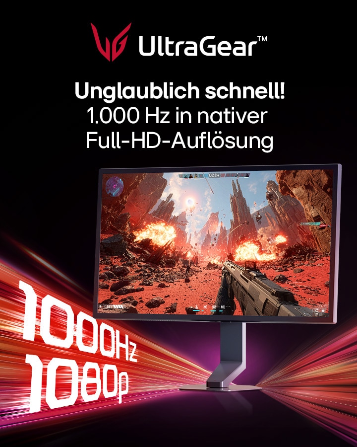 UltraGear G5, Unglaublich schnell! 1.000 Hz in nativer Full-HD-Auflösung (25G590B)