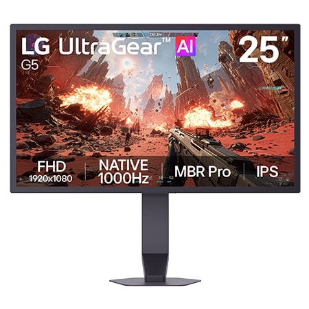 LG 25-Zoll UltraGear™ G5, 1000Hz  FHD Gaming Monitor | 25G590B-B, 25G590B-B