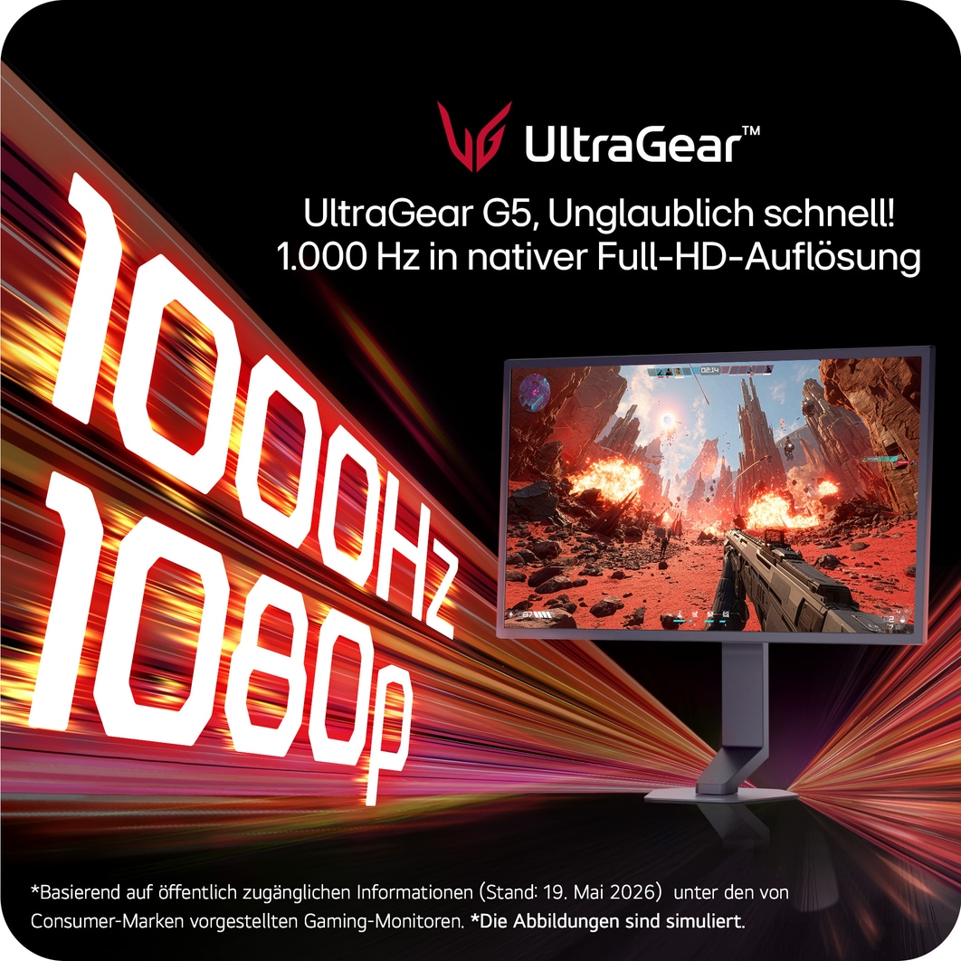 LG 25-Zoll UltraGear™ G5, 1000Hz  FHD Gaming Monitor | 25G590B-B, 25G590B-B