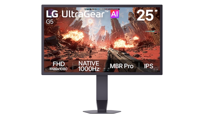 LG 25-Zoll UltraGear™ G5, 1000Hz FHD Gaming Monitor | 25G590B-B, 25G590B-B