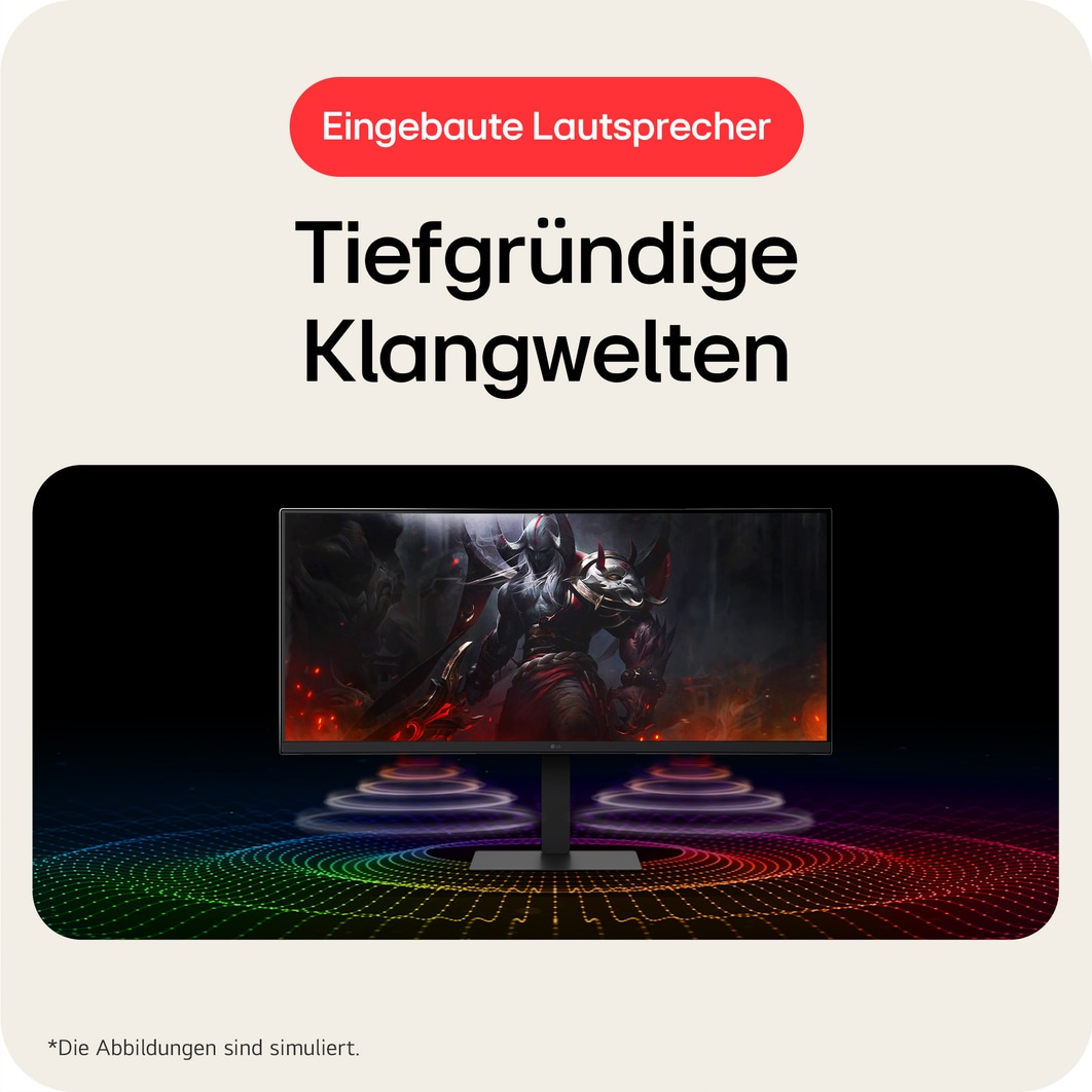 LG 34 Zoll UltraWide 21:9 WQHD (3.440 x 1.440) Curved IPS-Display, 34U650A-B