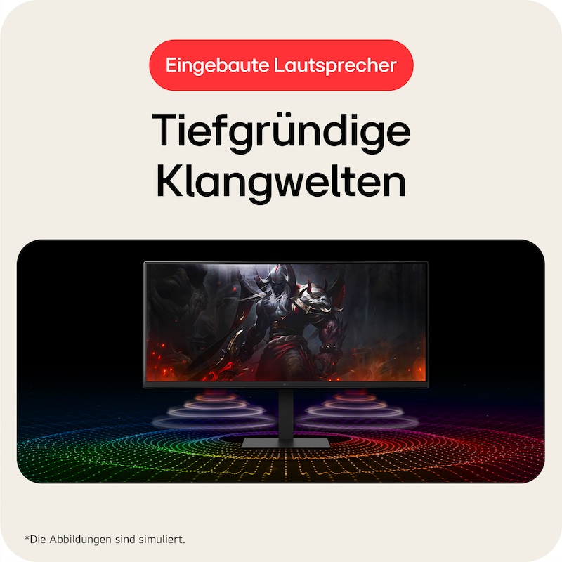 LG 34 Zoll UltraWide 21:9 WQHD (3.440 x 1.440) Curved IPS-Display, 34U650A-B