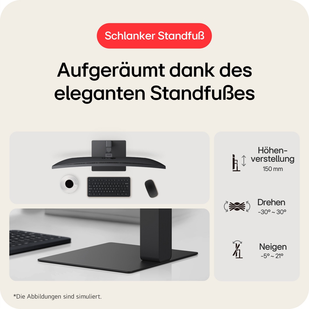 LG 34 Zoll UltraWide 21:9 WQHD (3.440 x 1.440) Curved IPS-Display, 34U650A-B