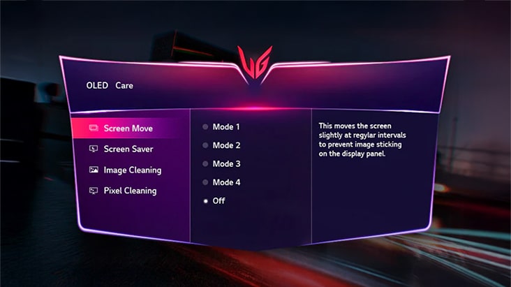 Der UltraGear-Gaming-Monitor (39GX950B) senkt mit OLED Care das Risiko von Bildschatten und Einbrennungen.	