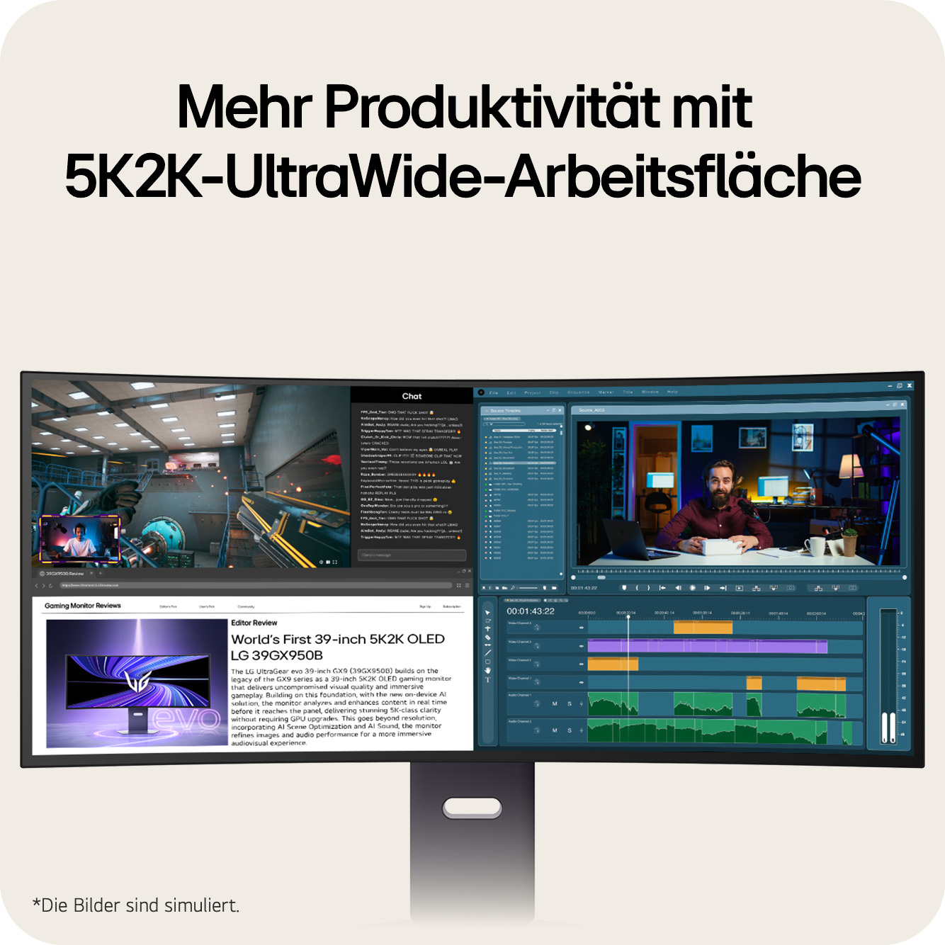 LG 39-Zoll-UltraGear evo GX9, der weltweit erste 39-Zoll-5K2K-OLED-Gaming-Monitor, 39GX950B-B