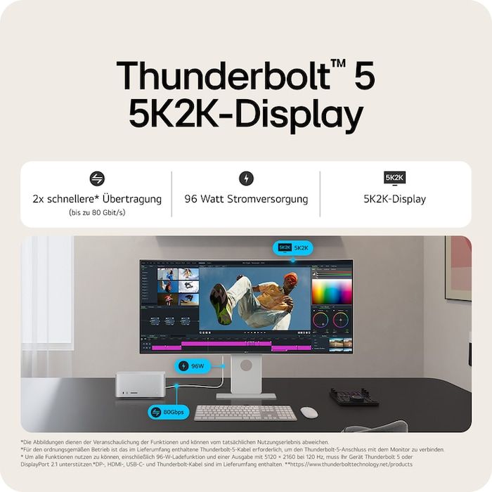 LG UltraFine™ 40 Zoll Nano IPS Black 5K2K mit Thunderbolt™ 5, 40U990A-W