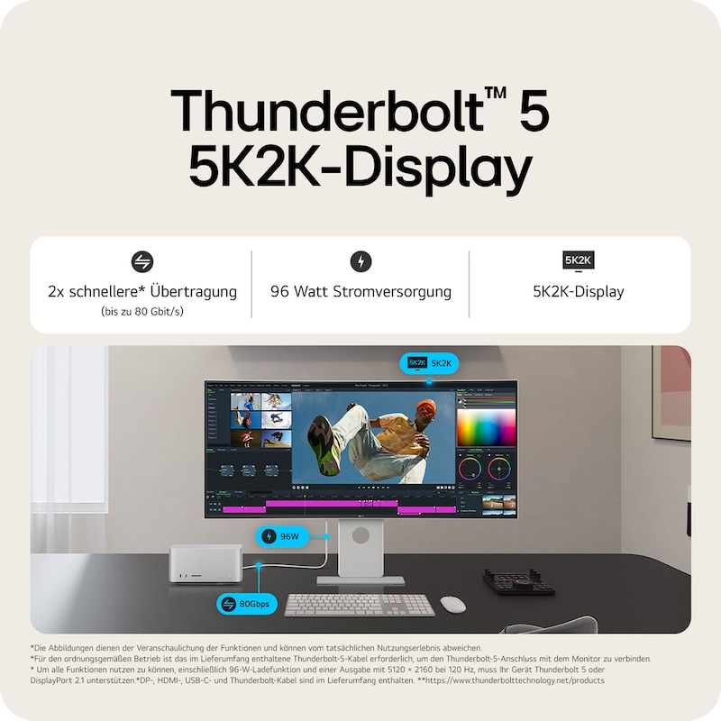 LG UltraFine™ 40 Zoll Nano IPS Black 5K2K mit Thunderbolt™ 5, 40U990A-W